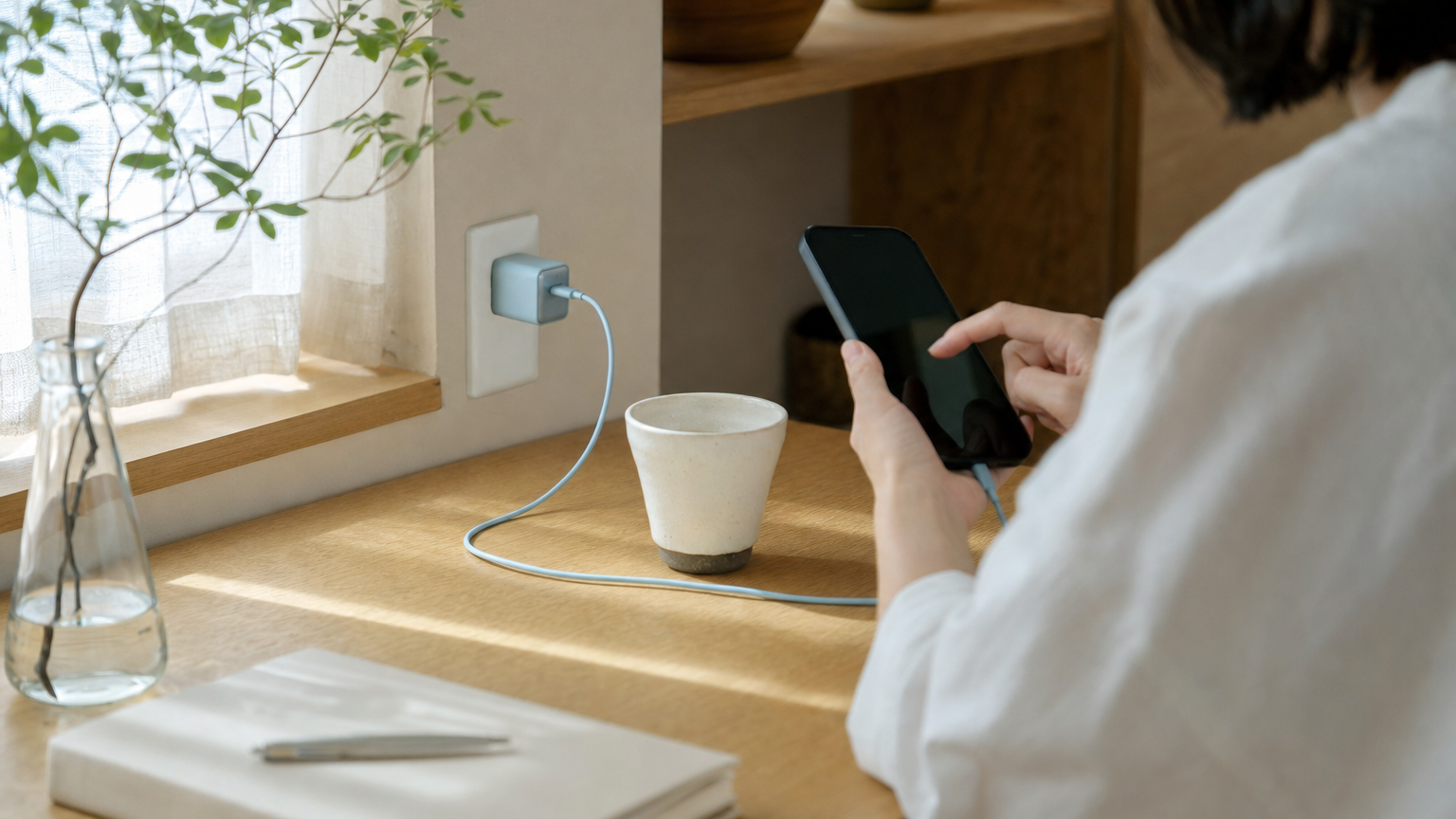 実機：Anker Nano充電器45W Display新色レビュー：機種検知で最適充電、オレンジとブルーが来た（記事内画像）